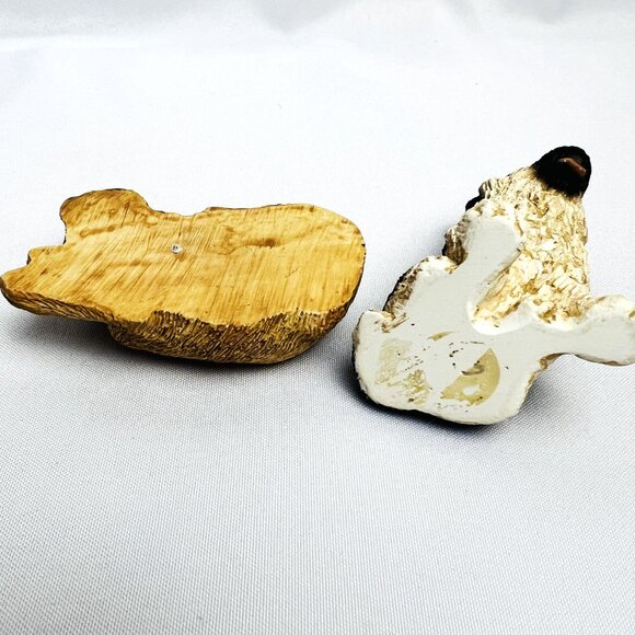 Set of Two Adorable Resin Dog Figurines Sitting and Sleeping Puppies - Picture 8 of 12